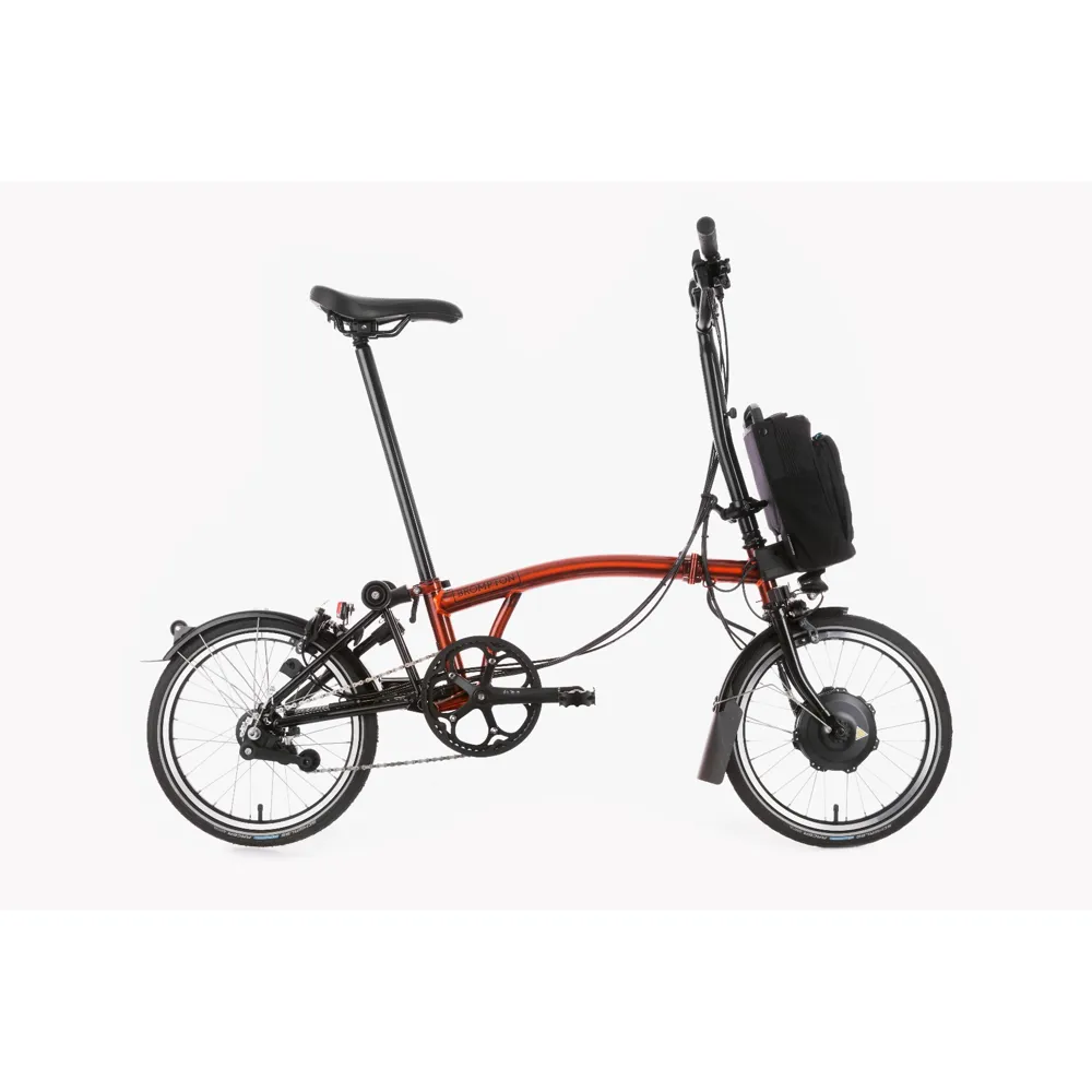 Brompton Electric C-Line Explore High Bar Electric Folding Bike 2022 Flame Lacquer