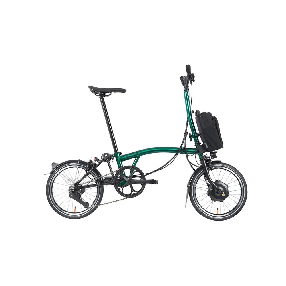 Brompton Electric P-Line Urban High Bar Folding Bike 2023 Emerald Lacquer