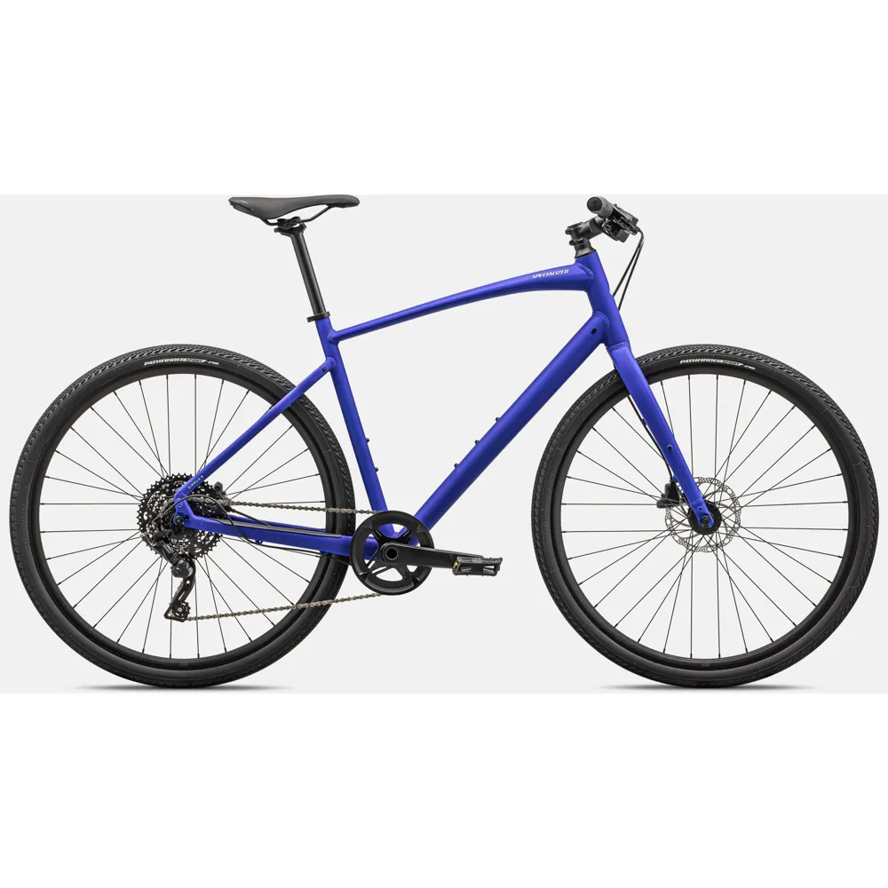 Specialized Sirrus X 3.0 Hybrid Bike 2024 Gloss Saphire/Satin Reflective White/Electric Green Speckle Graphic