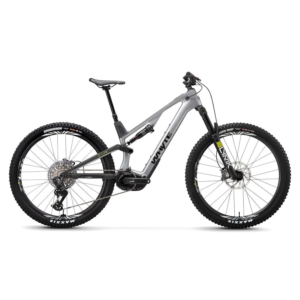 Whyte E-Lyte 150 RSX Electric Bike 2024 Gloss Silver/Matt UD Carbon
