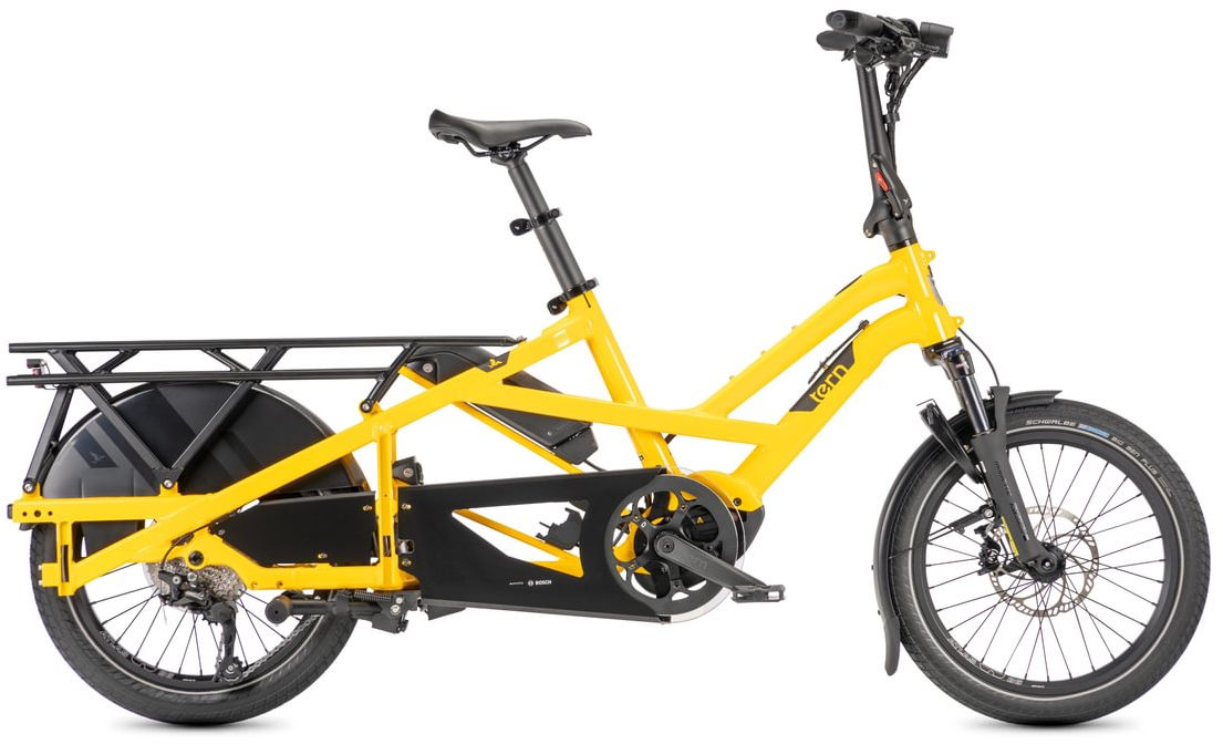 Tern GSD P10 Compact Cargo Bike School Bus Yellow/Dark Grey - Cycles UK