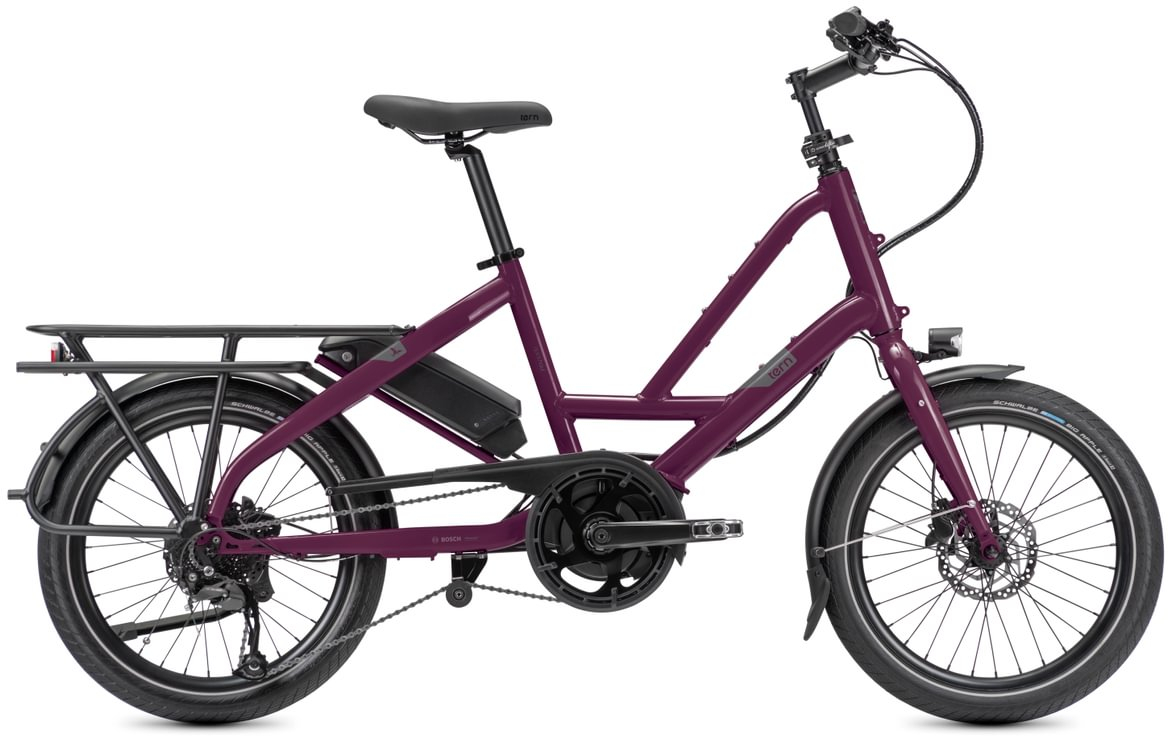 Tern Quick Haul P9 Compact Electric Cargo Bike Merlot - Cycles UK