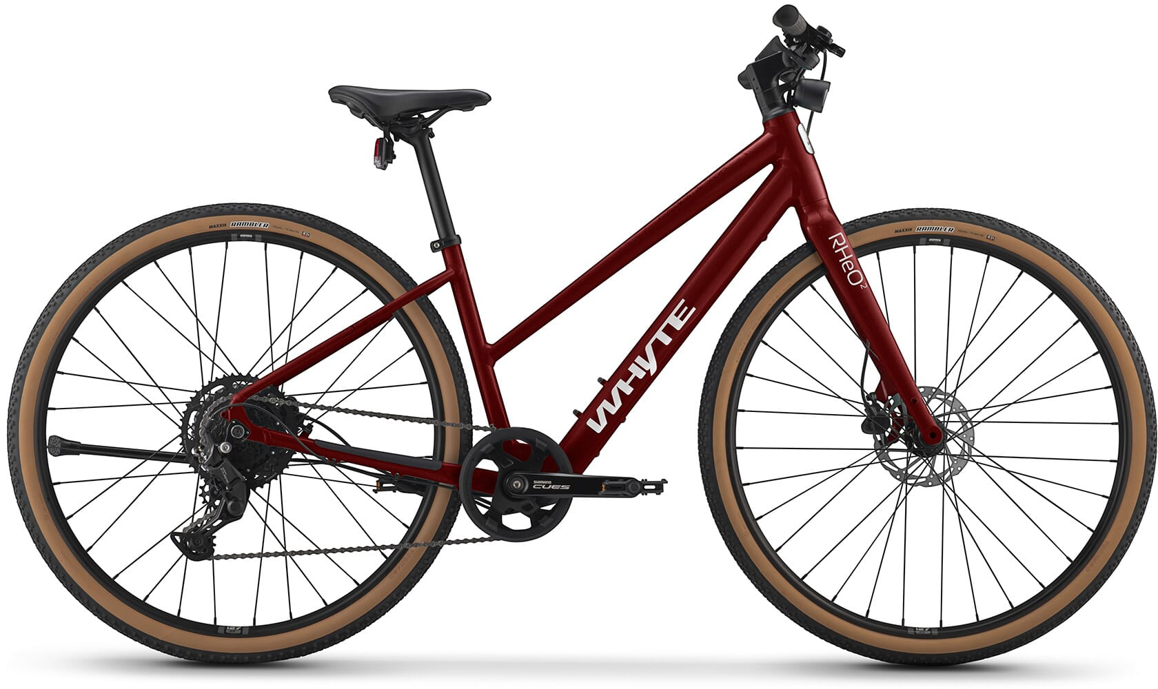 Whyte 2026 RHeO 2 ST Electric Hybrid Bike Extra Small Metallic deep cherry with nardo grey - Cycles UK